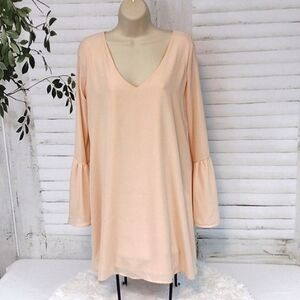 Lulu's Pink Peach Chiffon Dress, Size S